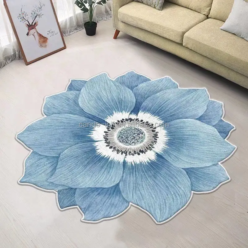 Hot sale Fuzzy Flower Shape Floor Rug 3D Floral Thick Microfiber Home Decoration Carpet Floor Rugs Mats For