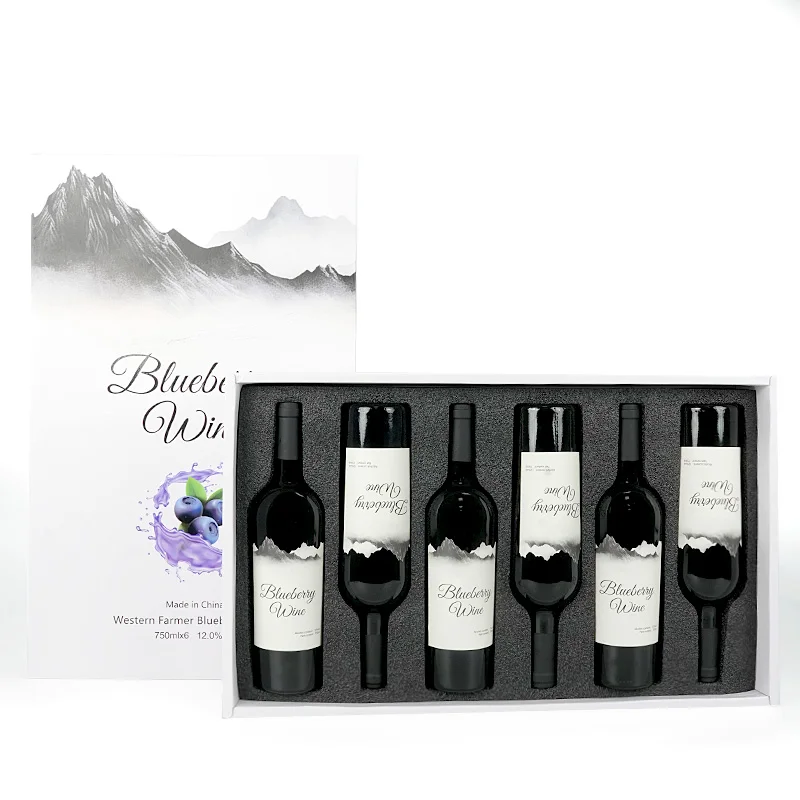 750ml *6 bottle Good Taste Blueberry Wine Sweet Fruit Wine Made In China Whisky