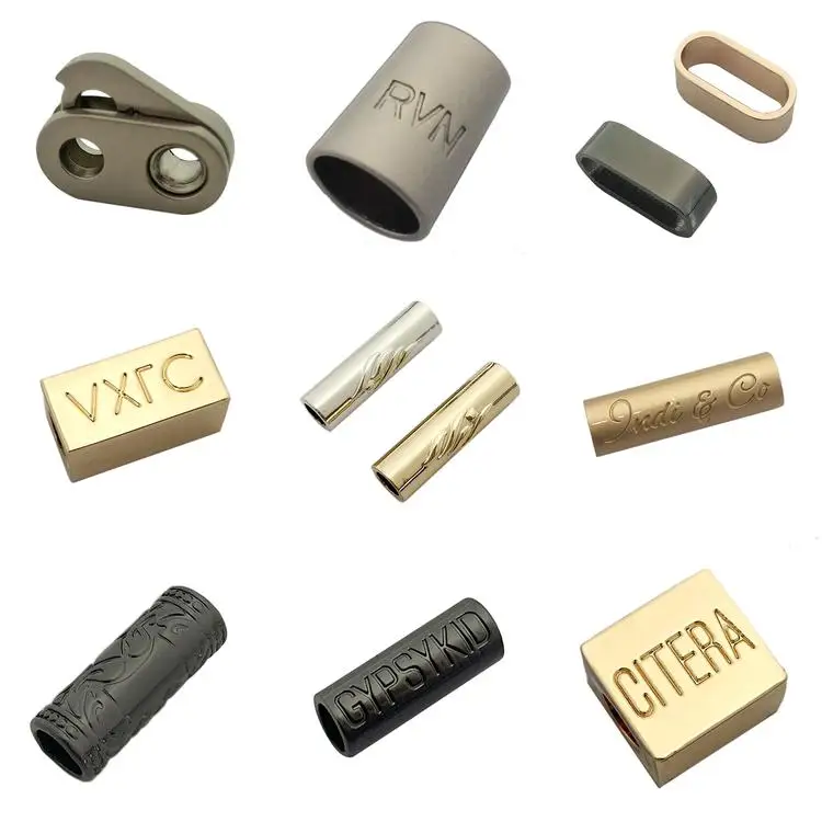 Wholesale Rose Gold Square Design Metal Cord Stopper Double Cord Lock For Bags