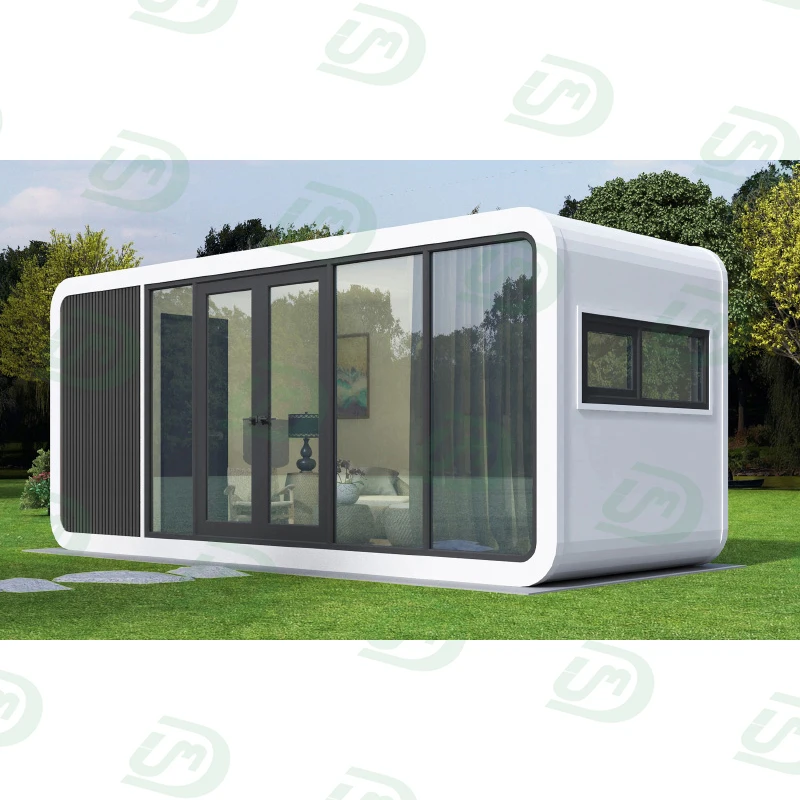 Galvanized Steel Frame Capsule House 2 Bedroom Prefab Modular Tiny Home Luxury Container House With Air Conditioners For Home