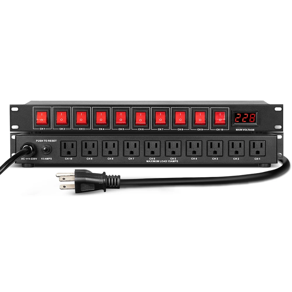 Depusheng SR128 Профессиональный 10-way генератор последовательности источника питания с дисплеем этапа инженерных Конференц-переключатель управления