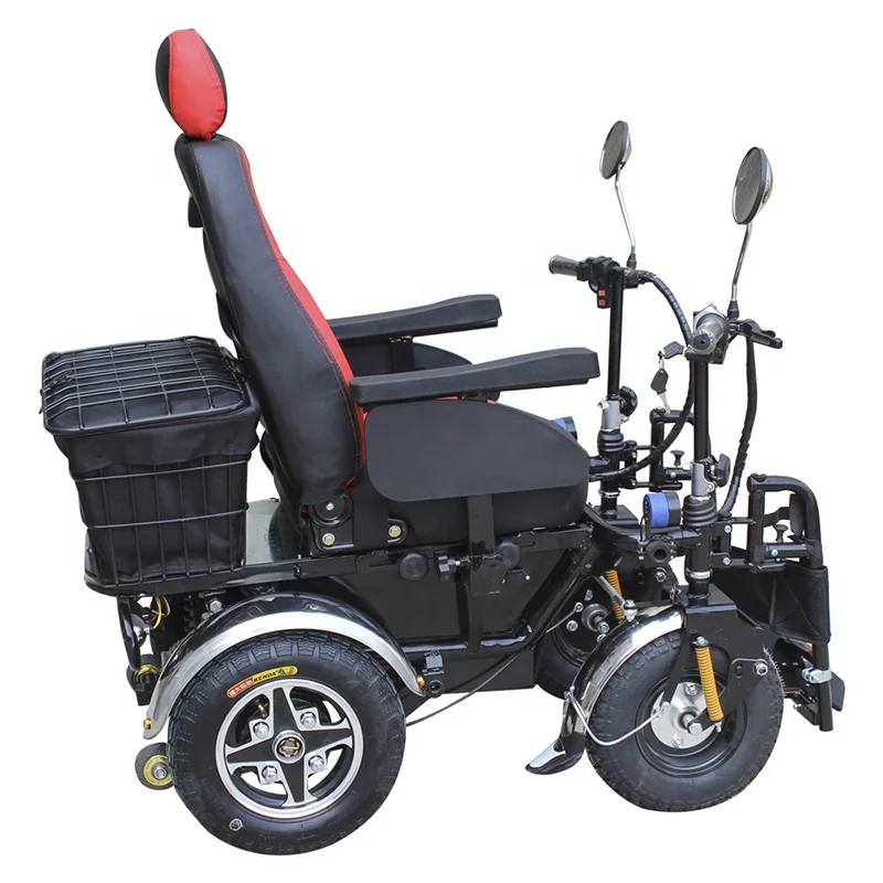 All Terrain Elderly Electric Wheelchairs With Fat Knobby Tires Off Road Wheelchair Powerchair Strong Power Offroad Wheels