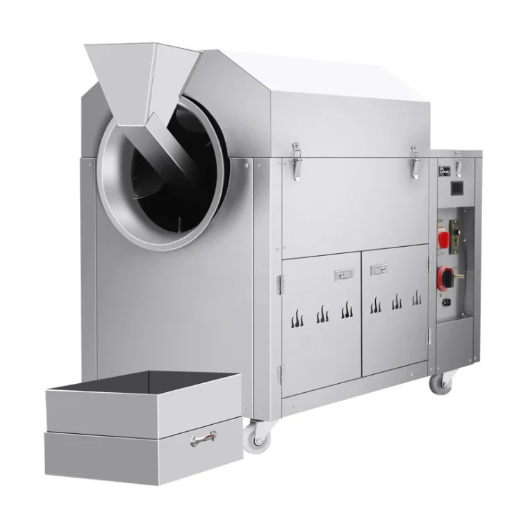 Gas electric two kinds of heating methods chestnut roasting machine commercial nut peanut roaster for sale