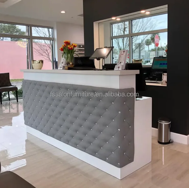 Розовый изогнутый парикмахерский салон мебель стойка регистрации Парикмахерская маникюрный салон многофункциональный салон красоты