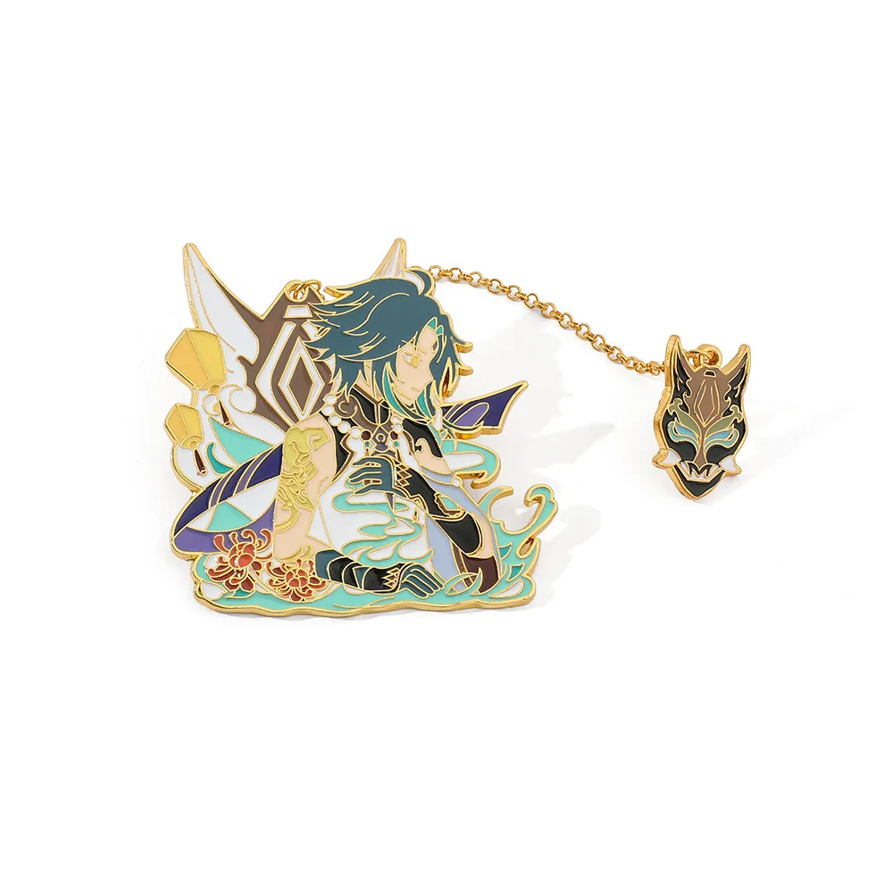 Wholesale Unique design manufacturer custom Game characters metal enamel pins with chain