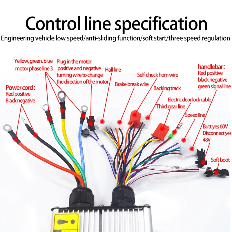Electric tricycle low speed controller site ash dump truck engineering truck trolley warehouse four wheel flat car60V800W