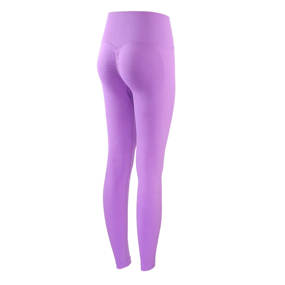 Custom Logo  Women Sets Elastic Compression Squat Proof Back Seamless Yoga Leggings Push Up Pants Tights