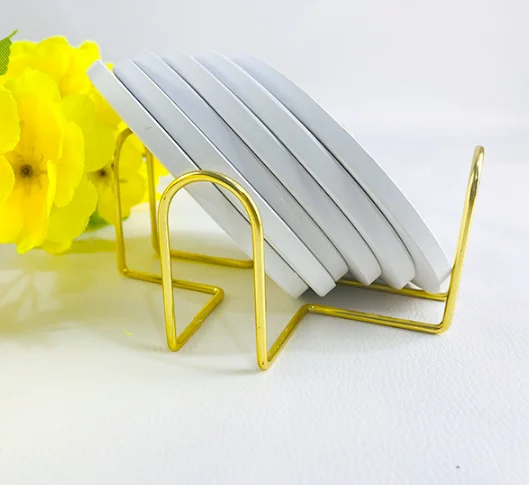 Wholesale Sandstone Coasters Promotional Sublimation Ceramic Round Blanks Coasters With Cork Back