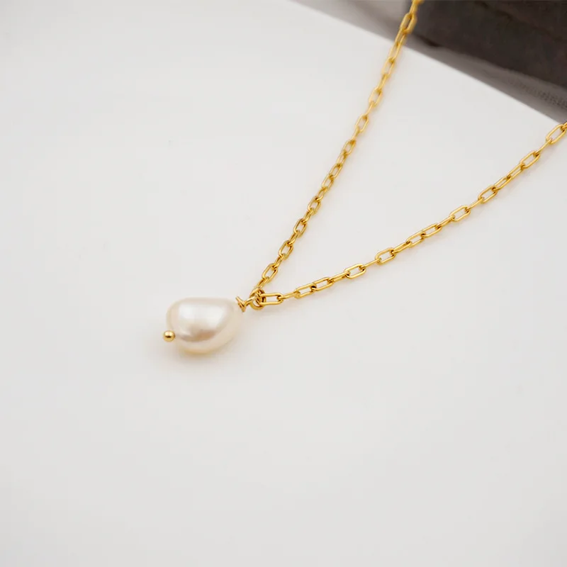 Fashion 2023 Necklace Simple Stainless Steel Pearl Necklace Unfading Pendants for Necklace