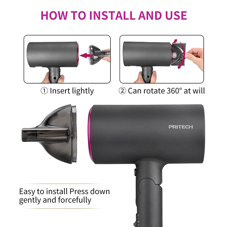 PRITECH High Quality Custom Professional Foldable Travel Salon Hair Dryer