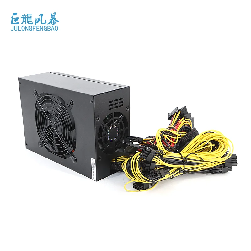 1800w Pc Psu Three Fans Quiet Power Supply 12v Atx Black 2000w Power Supply Support 8 Graphics Card Power Supply