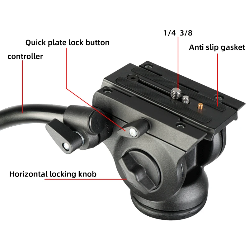 OEM Photography Camera 1.8m Professional Heavy Duty  Aluminum Alloy Camera Video Tripod with Panoramic Fluid Damping Head