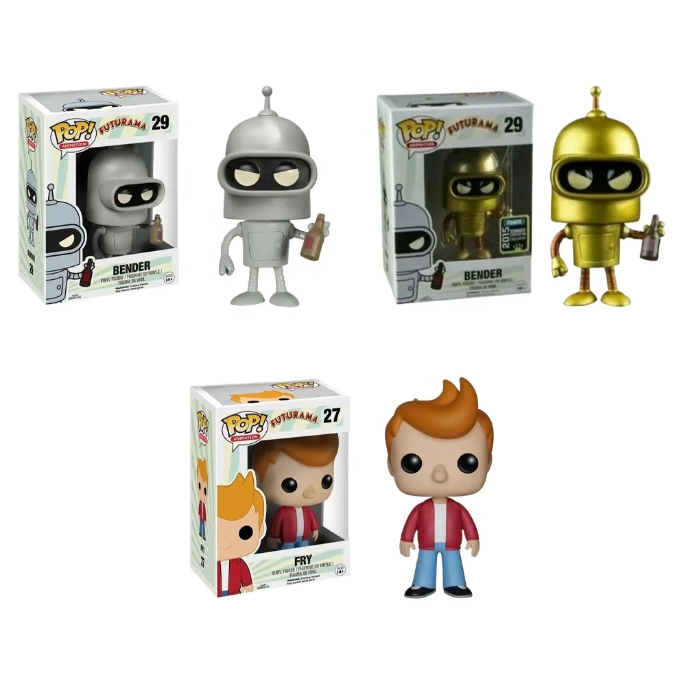 Wholesale Comic series kids toy funko pop Futurama Anime Suit Collection PVC Model Toys with funko pop protector Action Figures