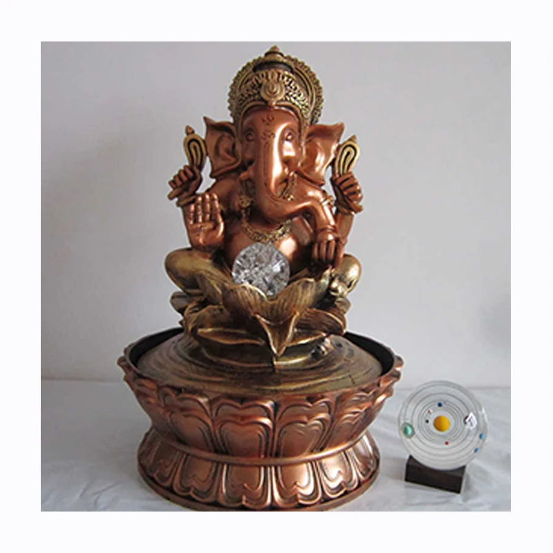 Modern indoor decorative metal brass bronze hindu god ganesh statue water fountain
