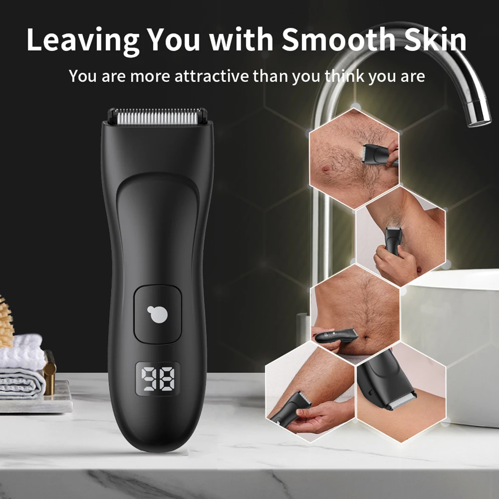 Support Private Label Ceramic Blade 60mins Runtime Cordless Multi-Functional Waterproof Body Trimmer Groin Hair Trimming