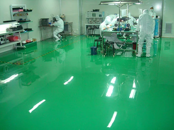 Эпоксидный цветной песочный пол для чистой комнаты