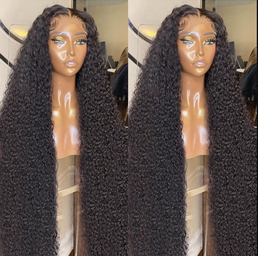 Human Hair Lace Front Wig Factory Price Wholesale Cuticle Aligned Unprocessed 13X4 4X4 brazilian hair water wave kinky curly Wig