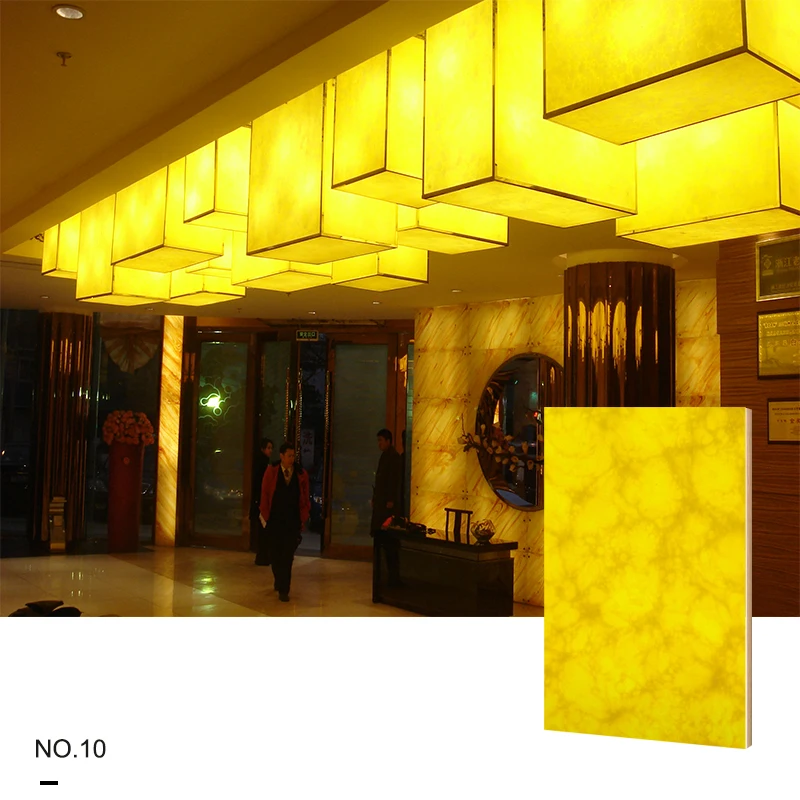 Artificial stone acrylic resin panel backlit translucent stone solid surface wall panel