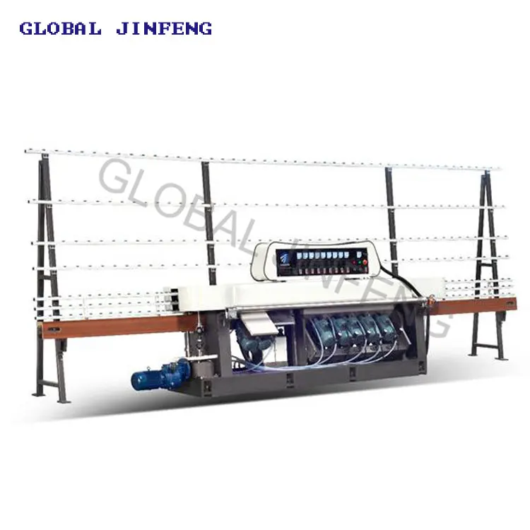 45 degree 9 spindle straight line glass edging machine beveling grinding 45 to 90 degree glass machine