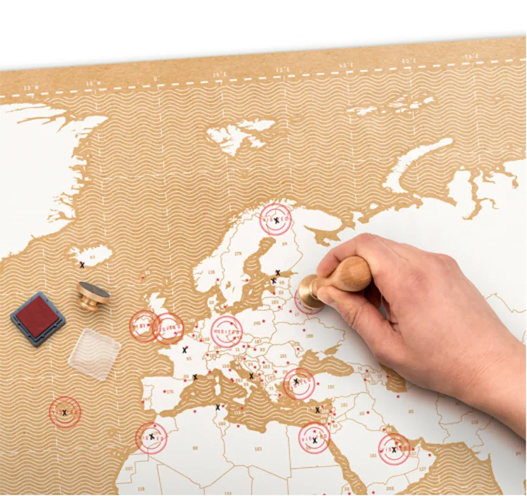 
2021 Best Selling 250g Coated Paper White World Map To Scratch 