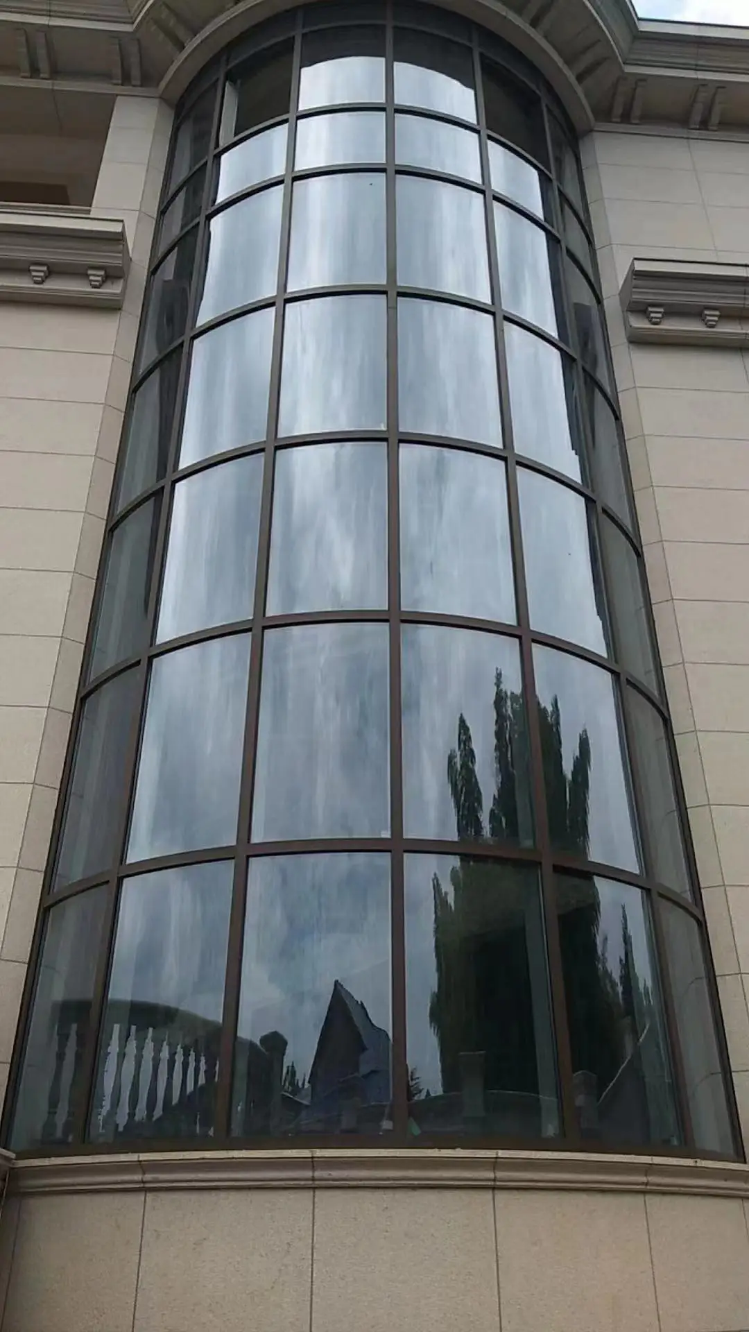 Seamless Welding Curved Window for  Bedroom ,Top Quality Sliding Curved Corner Window With Arc Glass