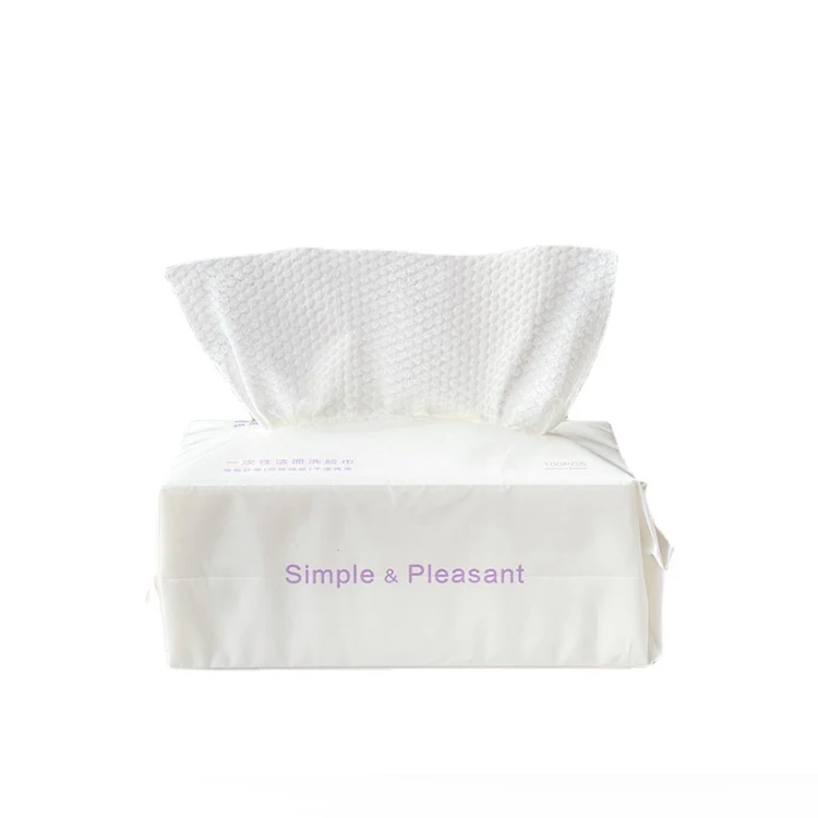 China Manufacturer 100% Cotton Saloon Bamboo Plastic Packer Disposable Face Towel