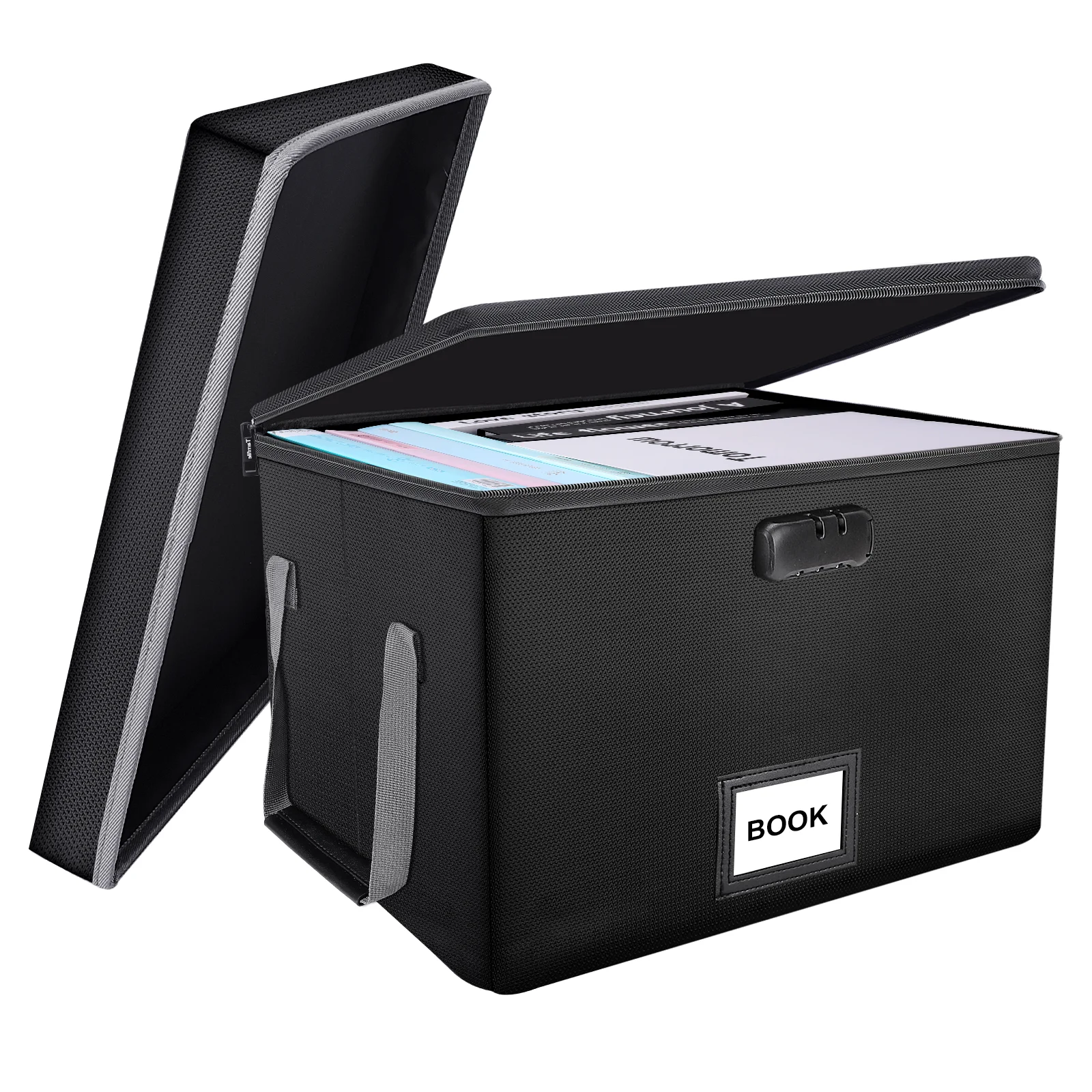 2022 Hot Fire proof 3-Layer File Storage Case With Extra Lid Fireproof Document Bag File Storage Box