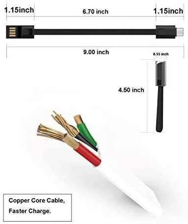 2021 nylon braid cord short Portable Keychain 0.75ft USB C Charger and sync Cable