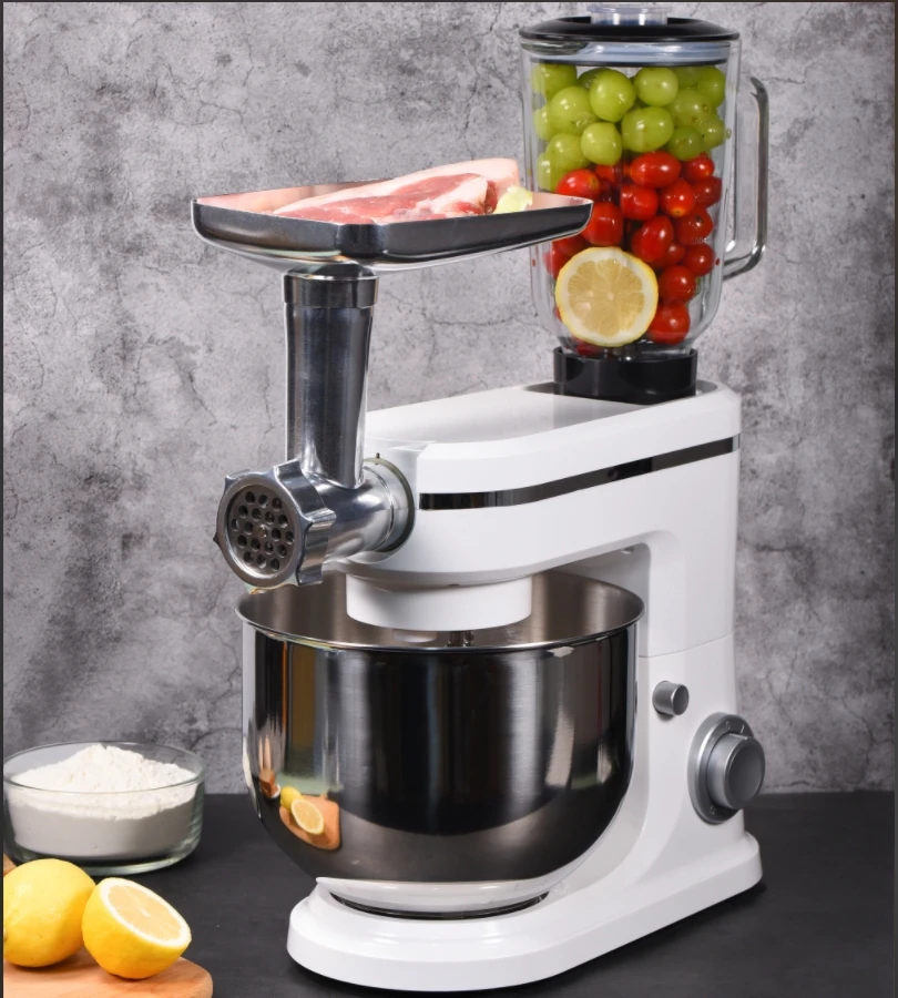 Stainless steel dough mixer 6L 1500W 3 in 1 multi-function kitchen fruit blender meat grinder dough cake stand mixer