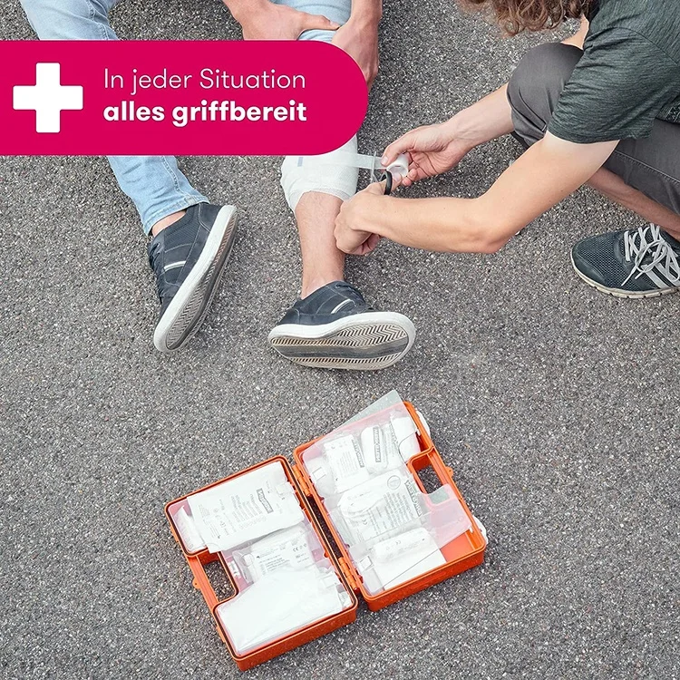 Din 13157 Germany Approved Wall- mounted ABS First Aid Box Medical First Aid Kit for official business