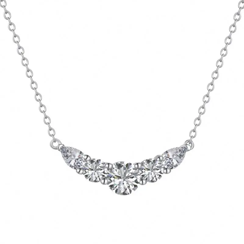 Dylam New Style Popular Customize S925 Sterling Silver Necklace Cubic Zircon Diamond 18K Gold Plated Necklaces For Women Chains