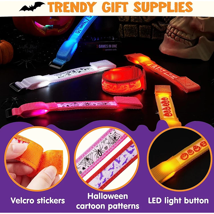 Manufacturer customer pulsera aesthetic bracelet de luxe homme femme festival led light up wristband with logo for packing