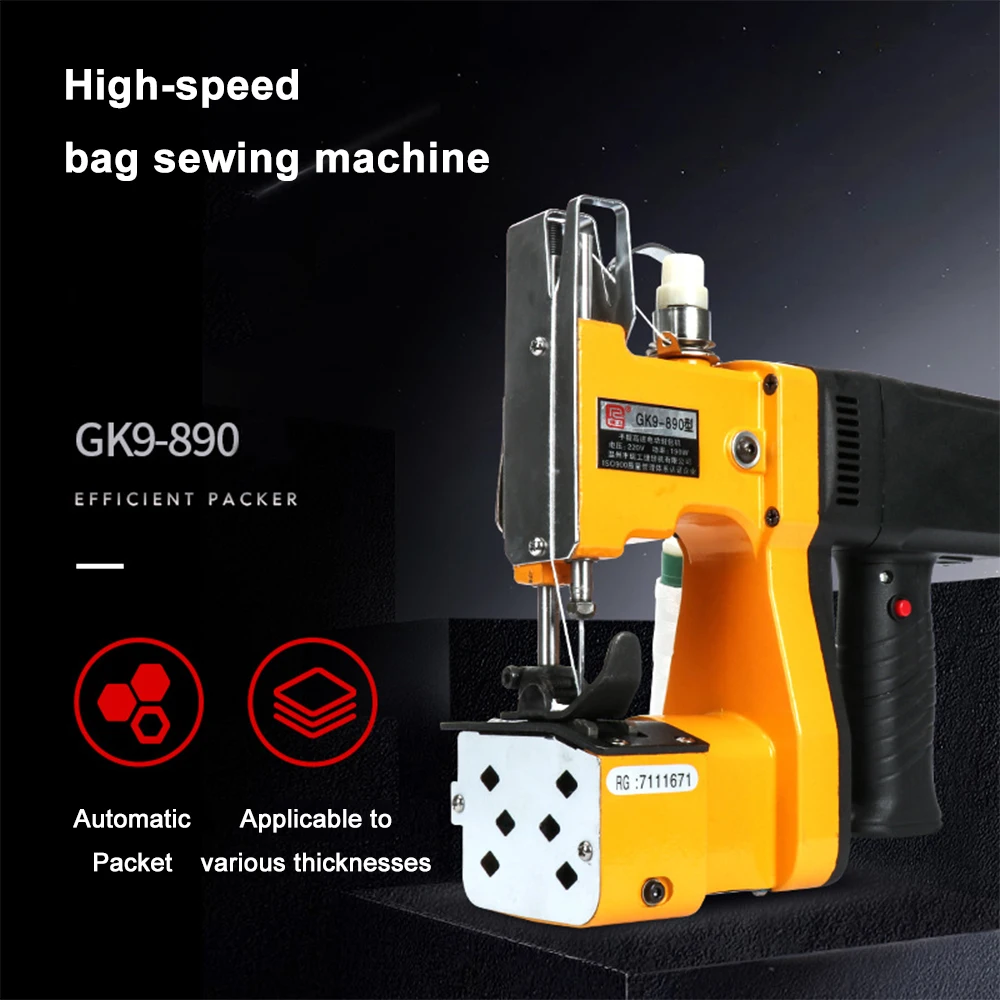 Double needles portable bag sewing machine/handheld bag closing machine /factory supply bag sealing machine