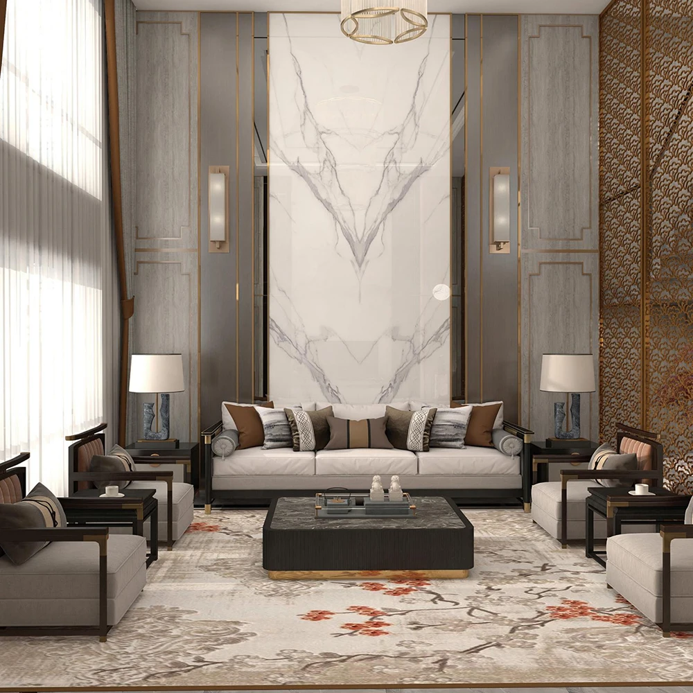 KASARO Factory Custom Size Glossy Marble wall Panel Pvc wall panel Plastic Sheets pvc panel uv marble sheet for wall decor