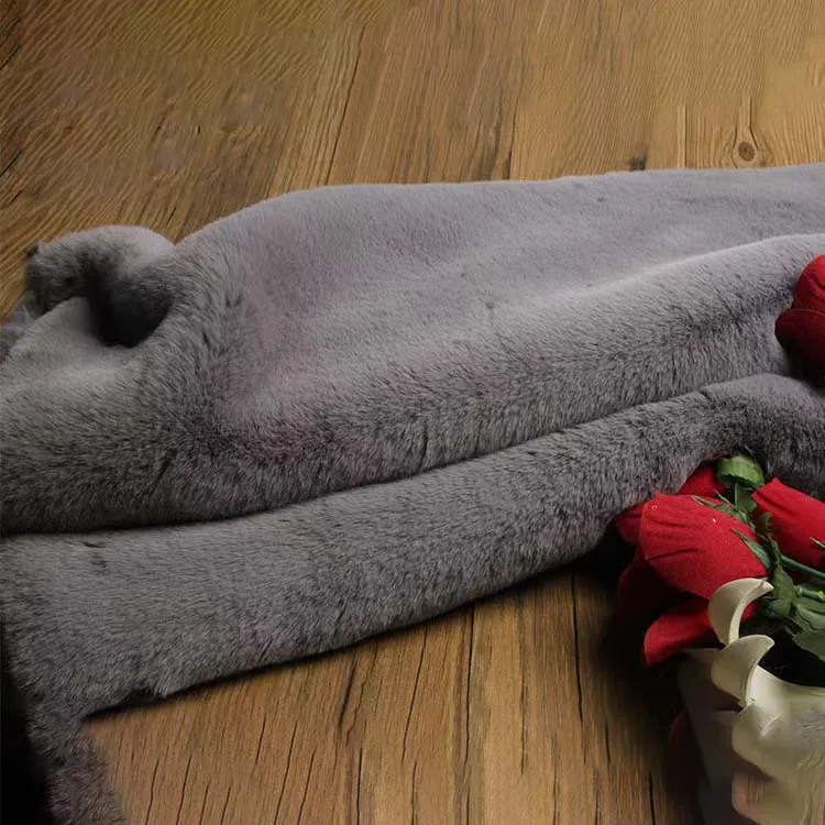 Ultra Soft Heavyweight Fluffy Colorful Polyester Fleece Short Plush Faux Rabbit Fur Fake Mink Fabric