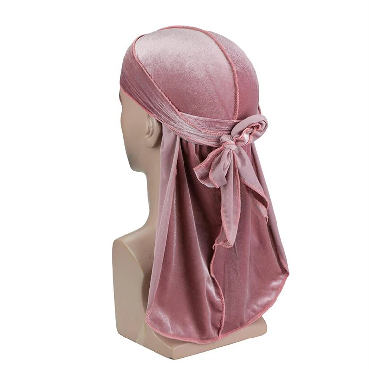 Topselling wholesale designer satin bonnets white caps long flap back strap
