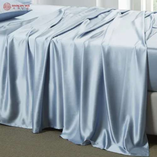 Home Textile Mulberry Silk 19mm Charmeuse Silk Flat Sheet