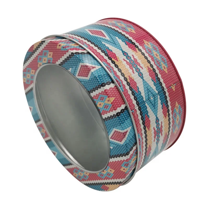 Custom Metal Tinplate Round Cookie Tins With Window