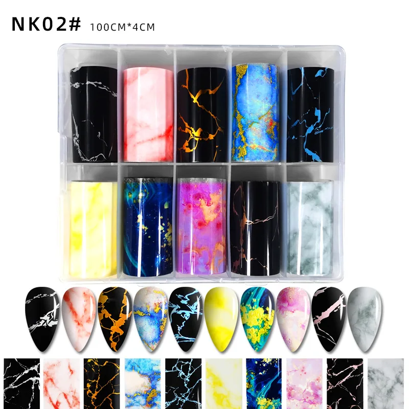 4X100CM Wholesales Nail Transfer Foils Paper Roll Set Nail Art Foil Polish Sticker Nail Transfer Foils