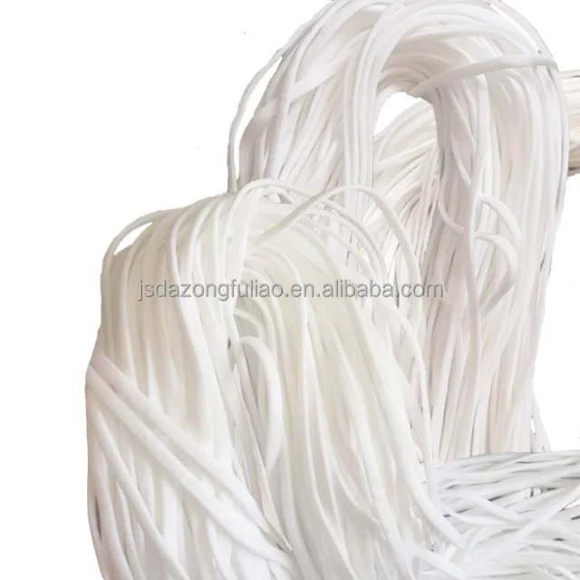 Manufacturers spot disposable mask rope round ear strap nylon 3mm mask elastic band white elastic rope