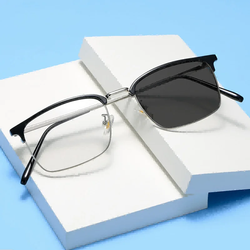 Hot Selling Classic Photochromic Anti-UV Optical Frames Anti Blue Light Retro Square Men Glasses Frame