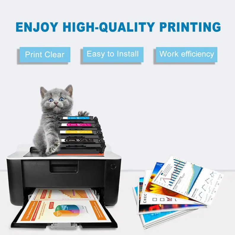 CF540A совместимый тонер для HP цветной Laserjet Pro M254 203A картридж с тонером CF541A