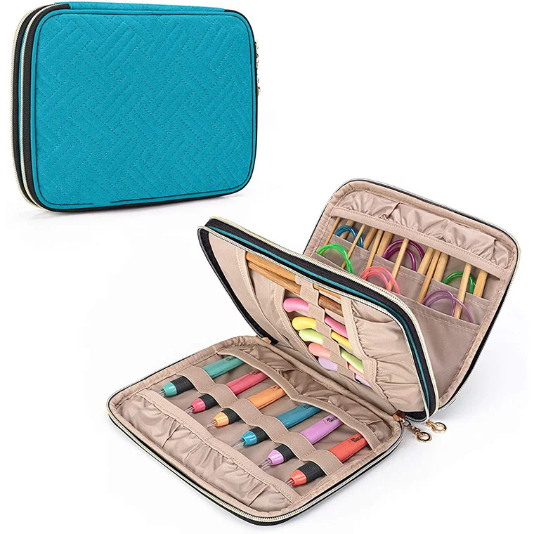 Nylon Knitting Needles Accessories Organizer Carry Crochet Hooks Zipper Pouch Case
