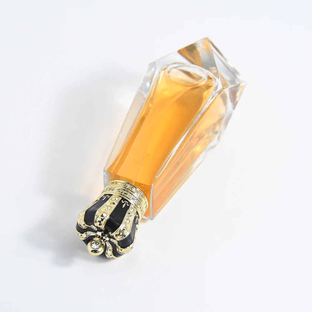 Luxury Perfume Bottle 100ml Clear hexagonal glass bottle Spray bottle with crown lid