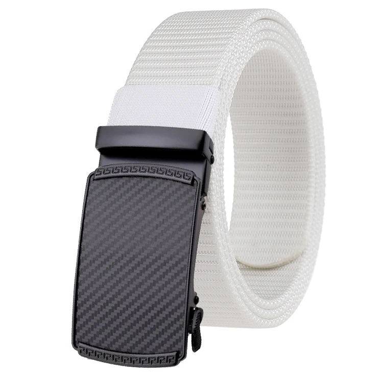 Luxury Designer Braided Mens Fabric Nylon Automatic Buckles Golf Belt For Men Business Belt