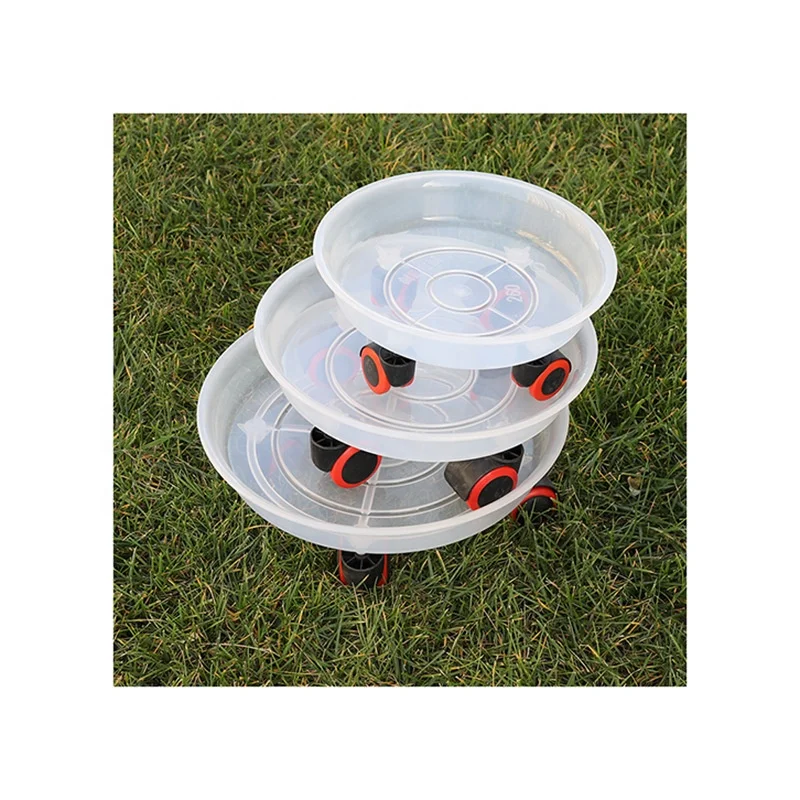 factory thickened resin planter tray universal wheel transparent mobile planter holder with wheel