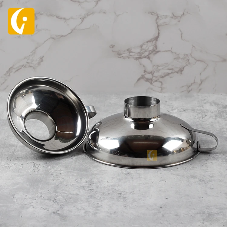 18/8 Stainless steel wide-mouth funnel kitchen funnel with handle for wide mason jars canning jars