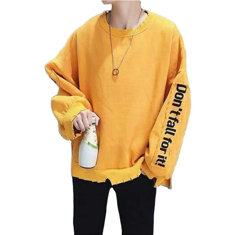 New HIgh Street Mens Crew Neck Oversized Sweatshirts Custom High Quality Hip Hop Sweatshirts outdoor
