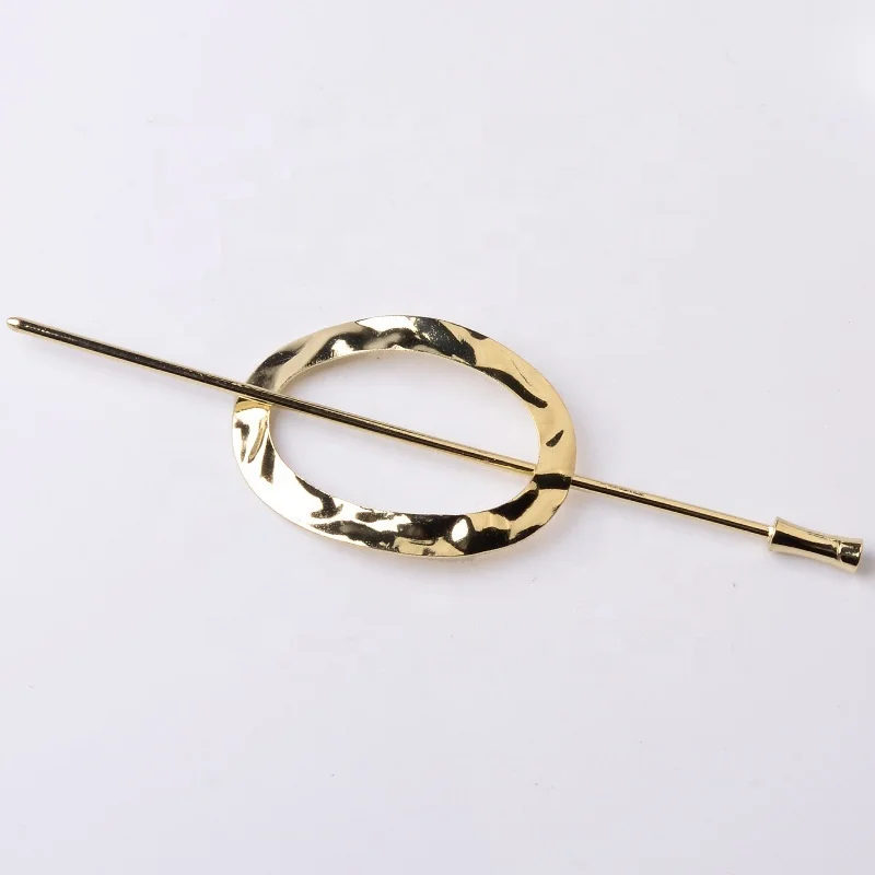 Beautiful Round Square Simple Geometric Metal Rose Gold Silver Chopsticks French Hair Chignon Pin Accessories Hair Chop Sticks
