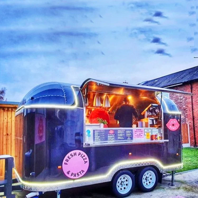 Airstream прицеп для кейтеринга Мобильная тележка для фаст-фуда Airstream передвижная тележка для еды из нержавеющей стали для закусок мороженого хот-догов грузовик для еды